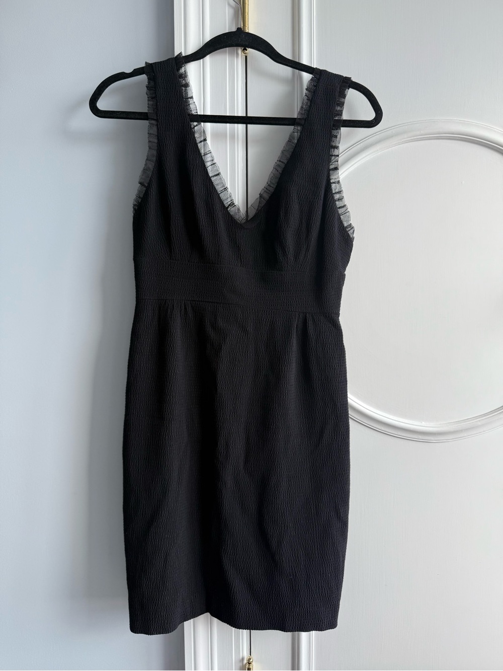 Nanette Lepore Black Dress with Leopard Print Lining NEVER WORN